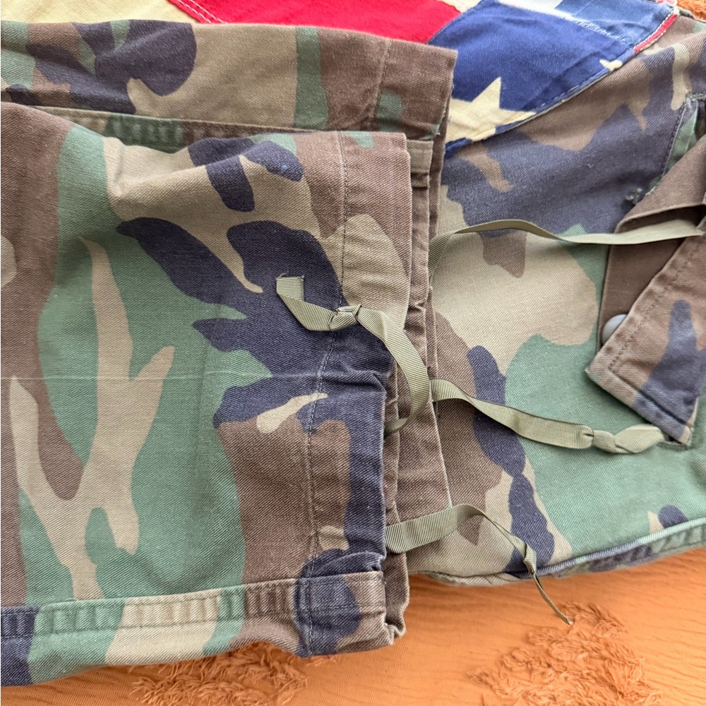 Camouflage Cargo Pants with American Flag Detail - Picture 5 of 5